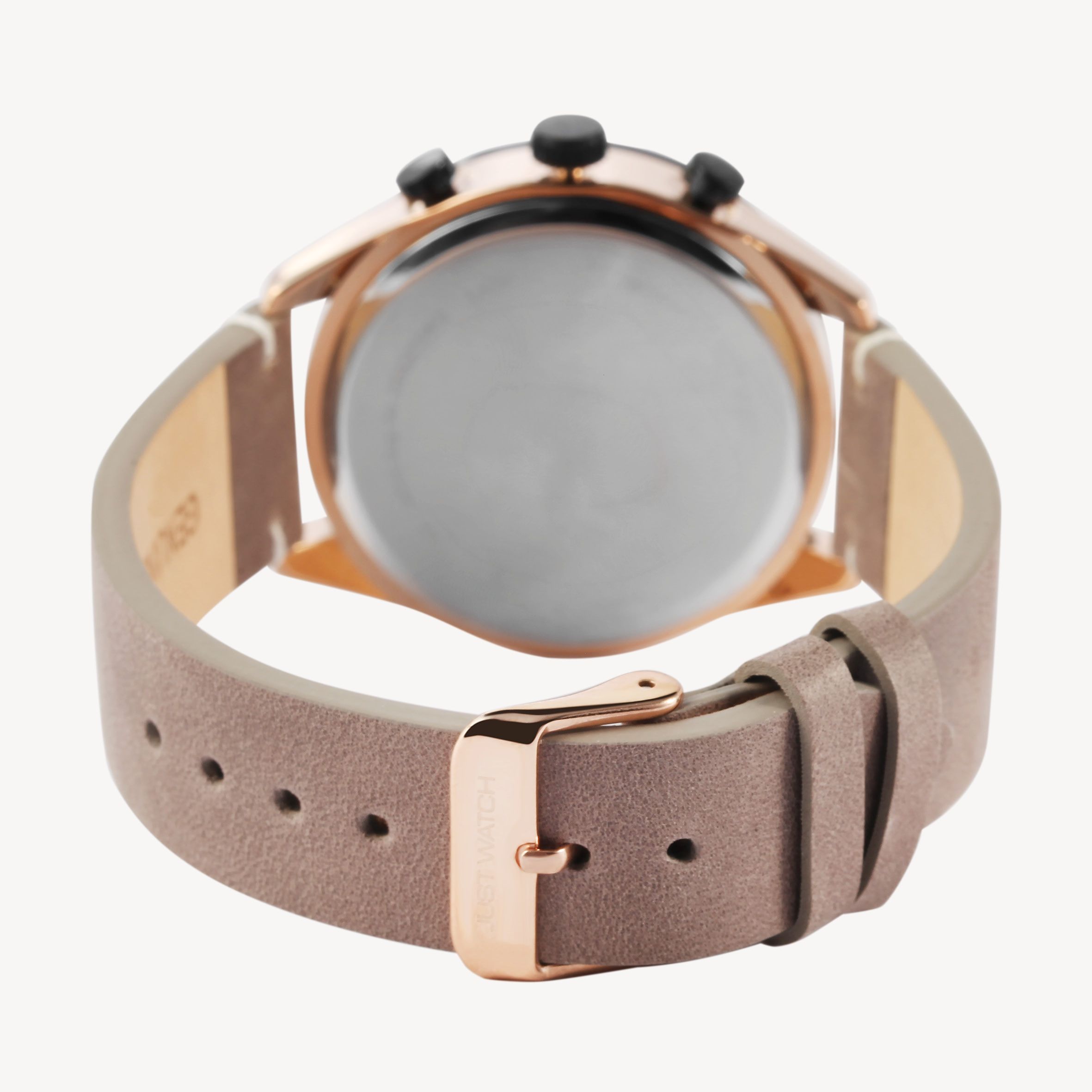 Just Watch Herrenchronograph "Theodor" mit Echtlederarmband, taupe/roségoldfarben