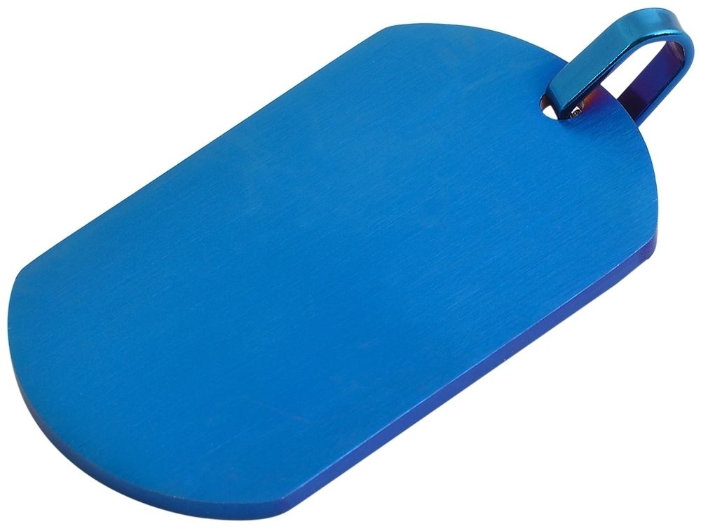 "Gera" Akzent Edelstahl Gravuranhänger, mattiert, blau