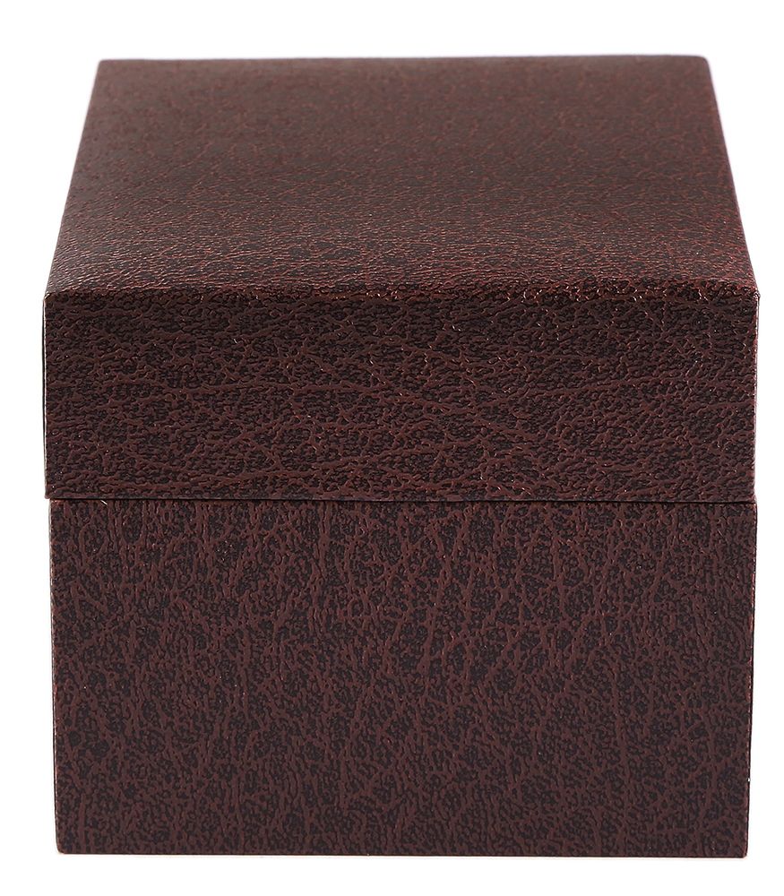 Uhren-Klappbox, Pappe, braun, 7,5 cm x 9 cm x 11 cm