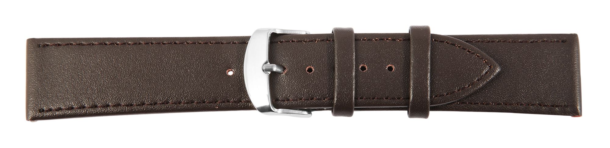 Echtleder-Uhrenarmband, dunkelbraun, 20 mm