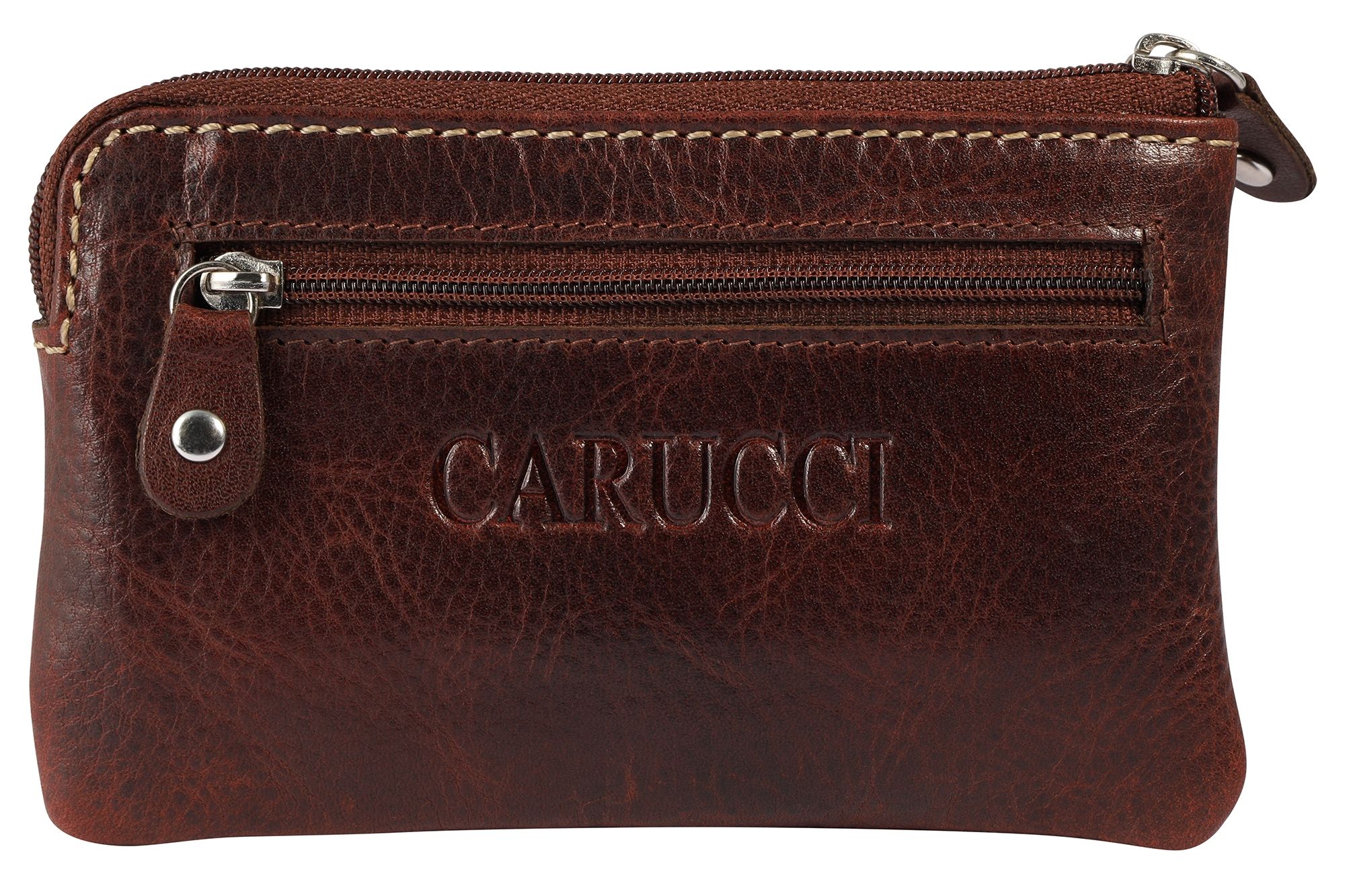 Carucci Echt Leder Schlüsselbeutel, RFID, braun