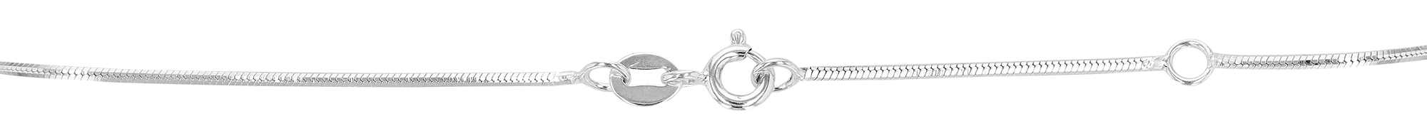 "Karim" 925/- Echt Silber Kette/ Schlangenkette , 50 cm/ 1 mm, rhodiniert, 4 Stück