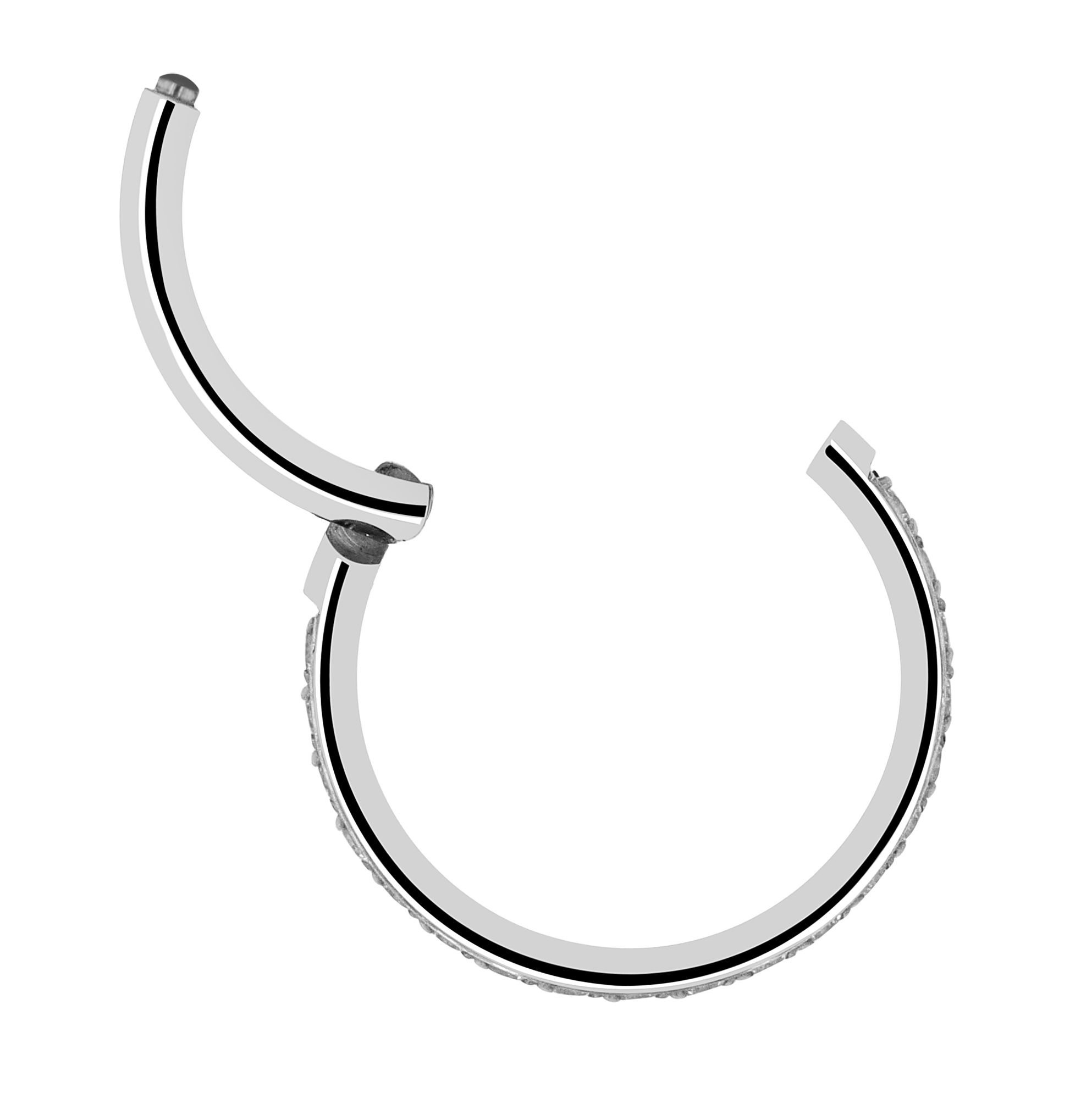 "Cynda" Nasenpiercing/ Nasenring, Edelstahl, silberfarben,, Stärke 1,2 mm / Ø 8 mm