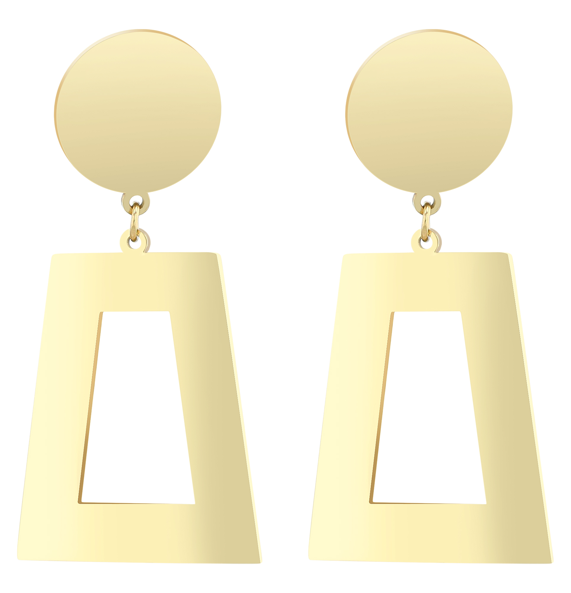 "Venera" Statement Ohrstecker hängend aus Edelstahl, goldfarben