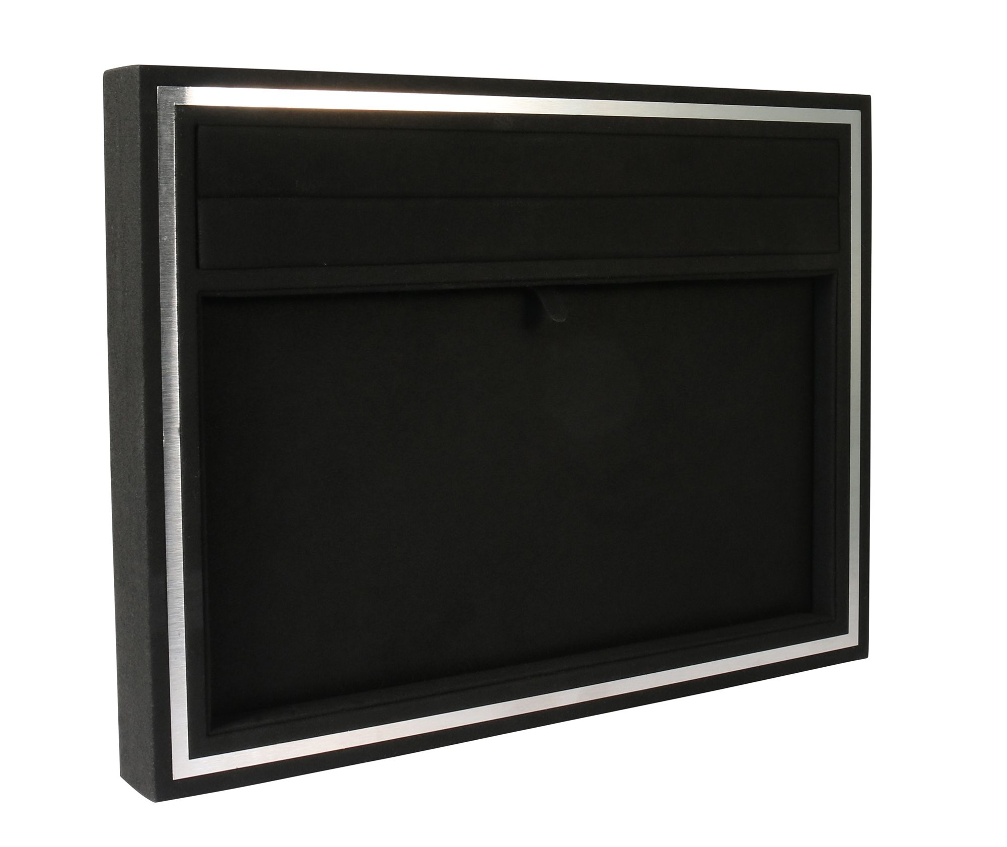 "Vorlagetablett", 27 x 20,1 x 2,8 cm mit Samt bezogen,