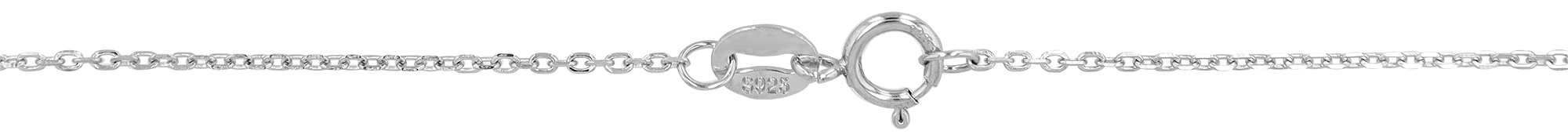 "Argenta" 925/- Echt Silber Halskette, Flachpanzermuster 42+3 cm/ 0,6mm, rhodiniert, 4 Stück