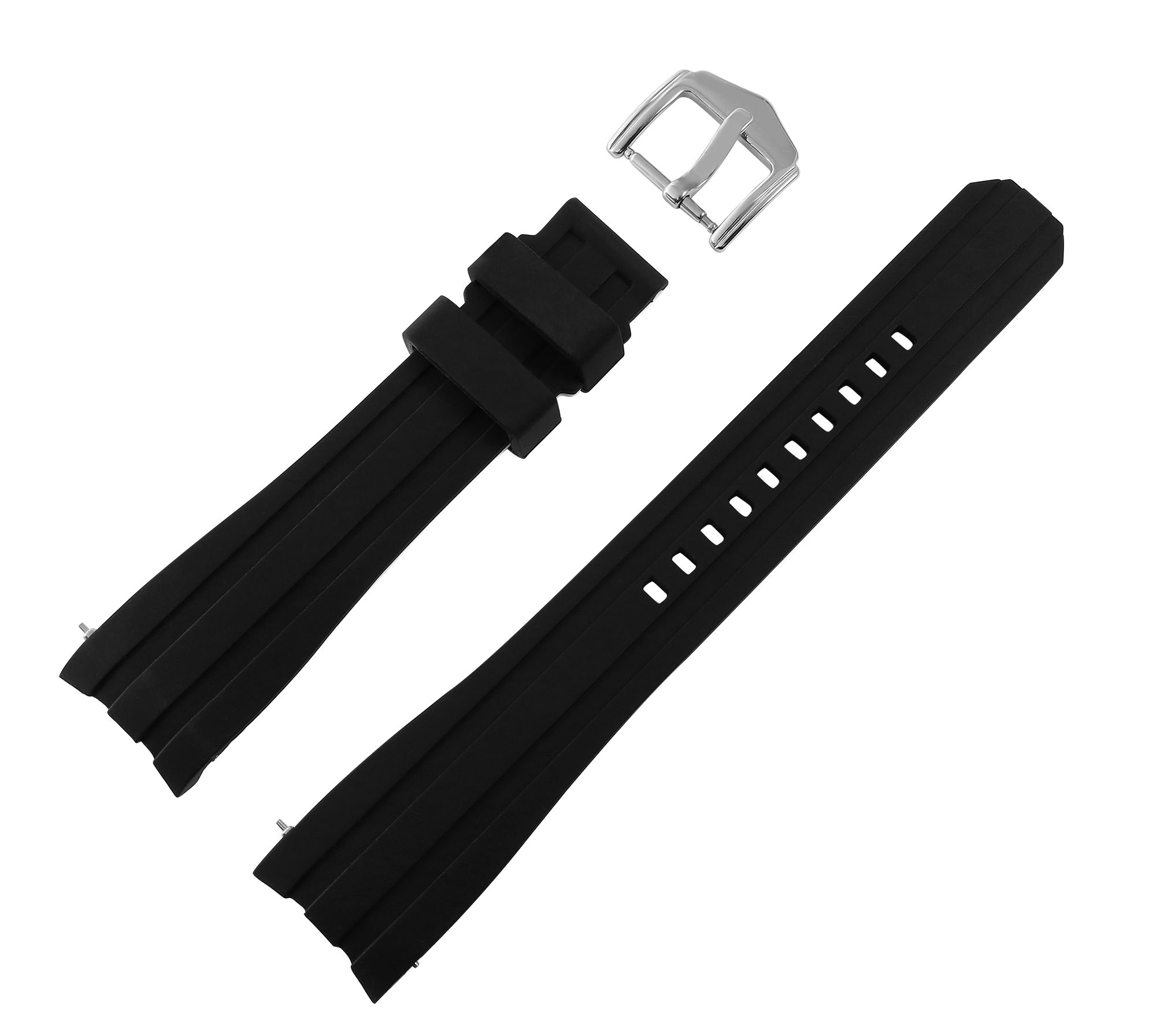 Schnellwechselarmband für Uhren, Silikon, Dornschließe, schwarz/weiß, 20 mm
