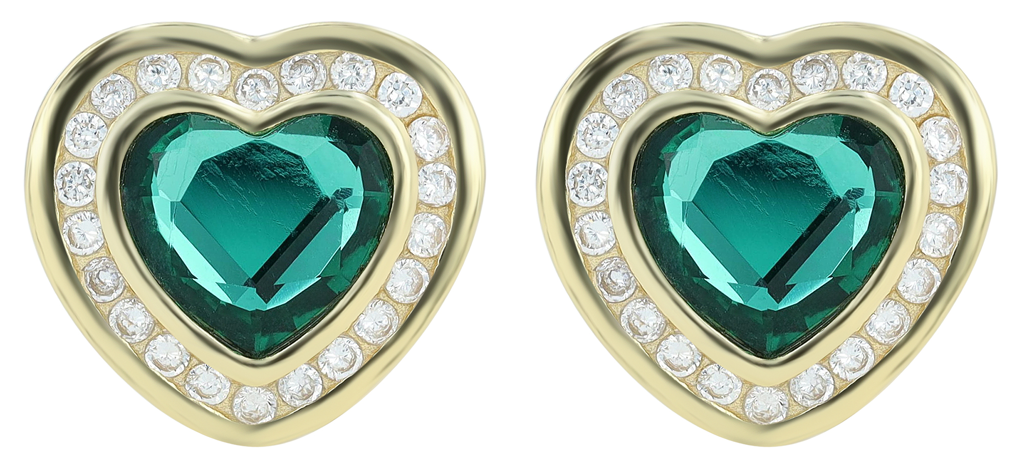 "Alvira" 925/- Echt Silber Ohrstecker vergoldet Zirkonia Herz