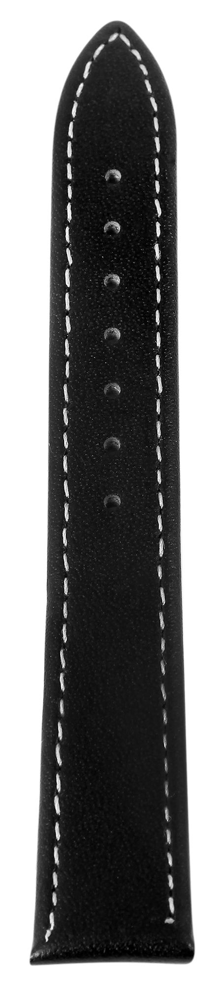 Basic Echtleder Ersatzarmband, schwarz, glatt, 16 mm Stegbreite, Dornschließe, VE12