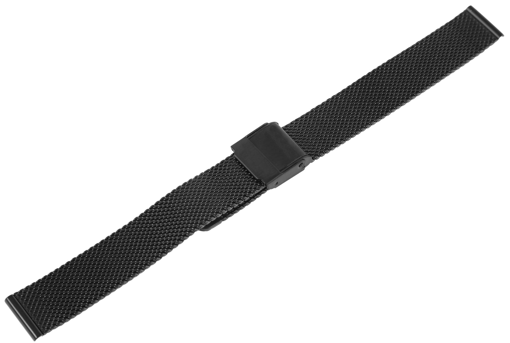 Edelstahl-Milanesearmband (Quick-Release), schwarz, 16 mm