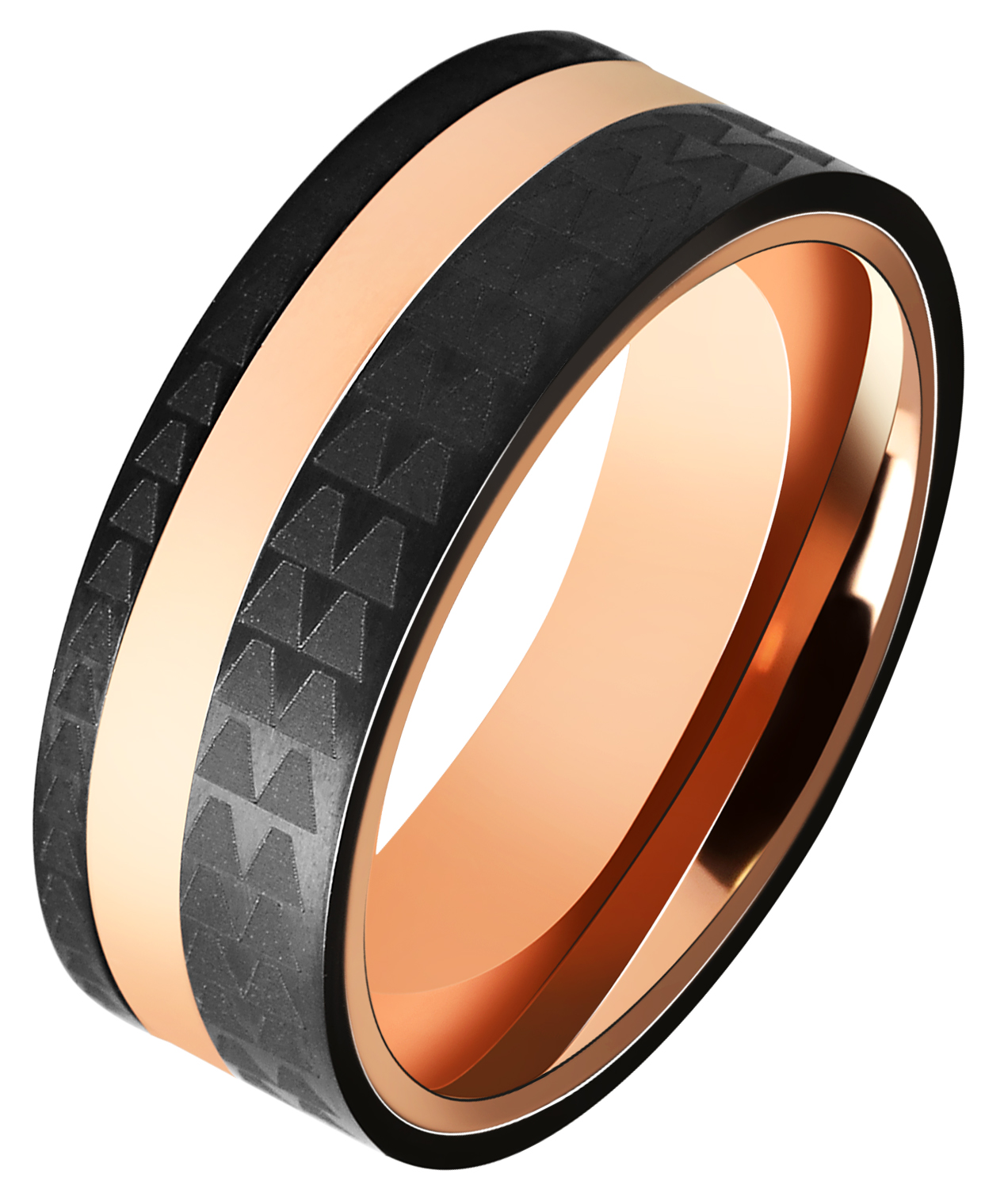 "Zdravko & Zdravka" Akzent Herren-Partnerring, Edelstahl, Ionenplattiert, bicolor, Gr. 58