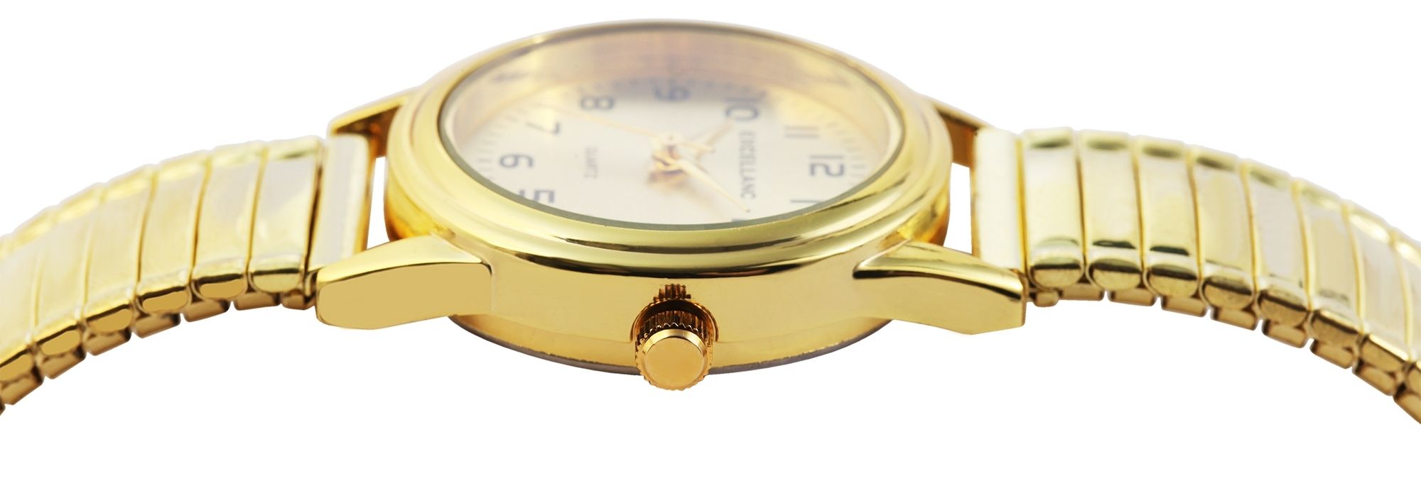 Excellanc Damenuhr mit Edelstahlzugarmband, Ø 26 mm, goldfarben