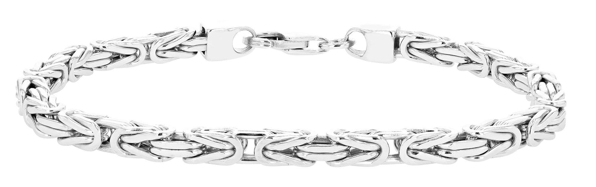 "Nebula" 925/- Echt Silber, Armband/ Königskettenarmband , rhodiniert, 19 cm/ 4mm