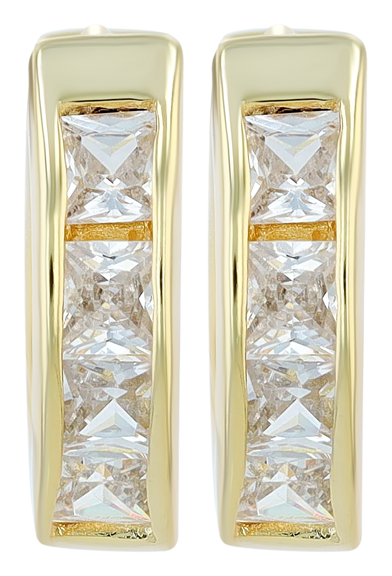 "Sima", 925/- Echt Silber Creolen Ø 10 mmmit Zirkonia, vergoldet