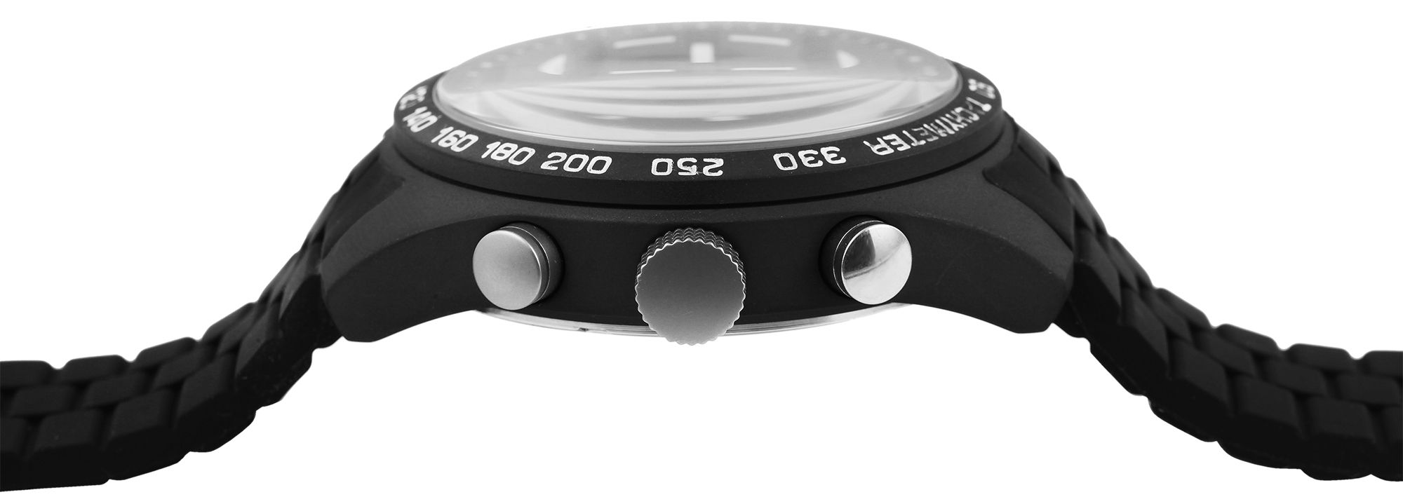 ELITE Herrenchronograph mit Silikonband, schwarz/anthrazitfarben