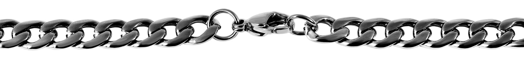 "Parlio" Panzerkette, Edelstahl, schwarz, Länge 61 cm/ Breite 6mm/ Stärke 2mm