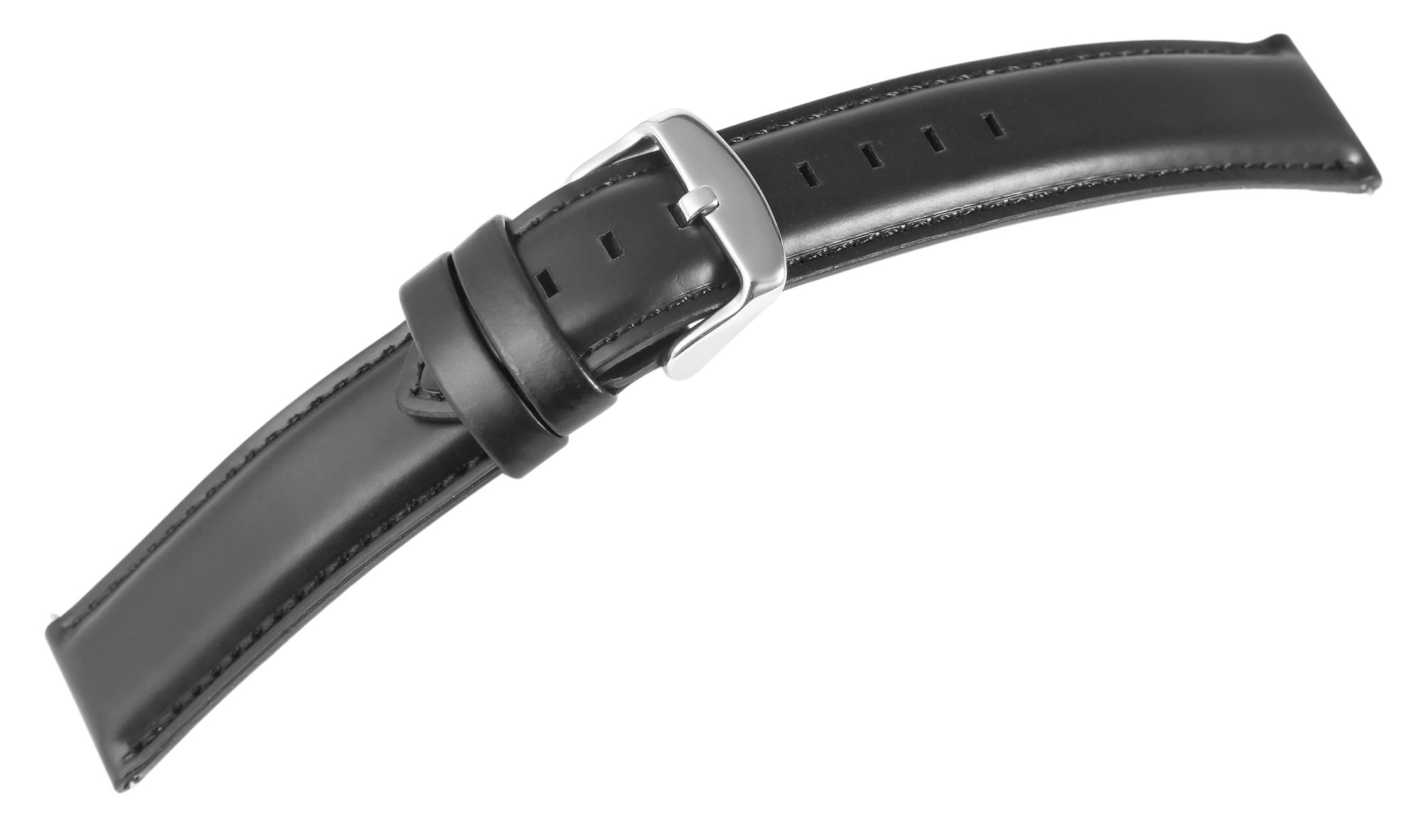 Echtleder Uhrenarmband (Quick-Release), schwarz, 18 mm