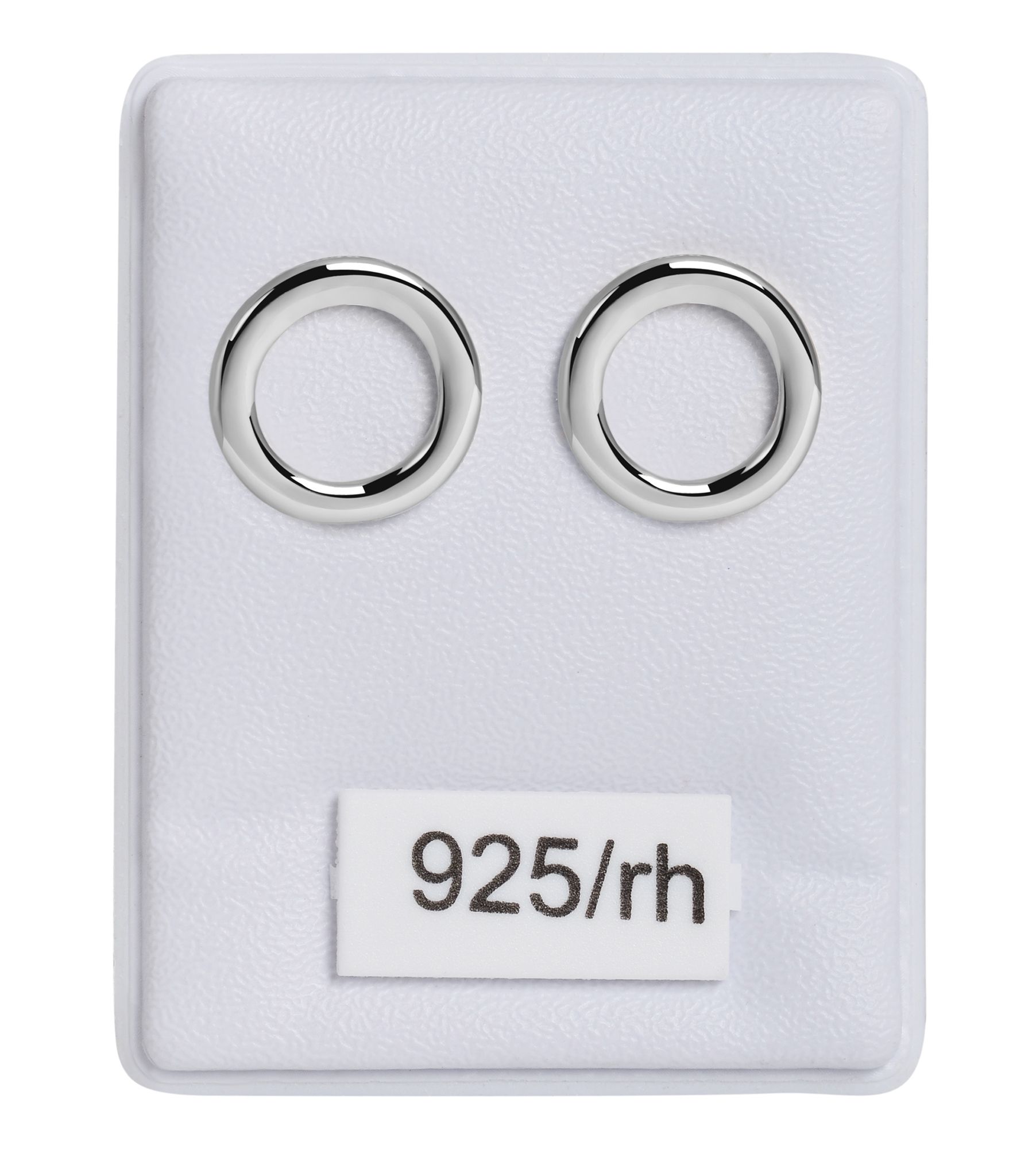 "Charlotte" 925/- Echt Silber Ohrstecker - Runde, offene Form Ø 11mm, silberfarben rhodniert
