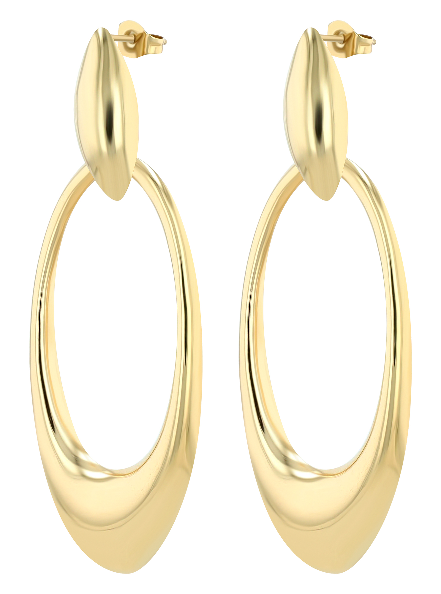 "Vianne" Edelstal Statement Ohrstecker mit hängendem Element, goldfarben