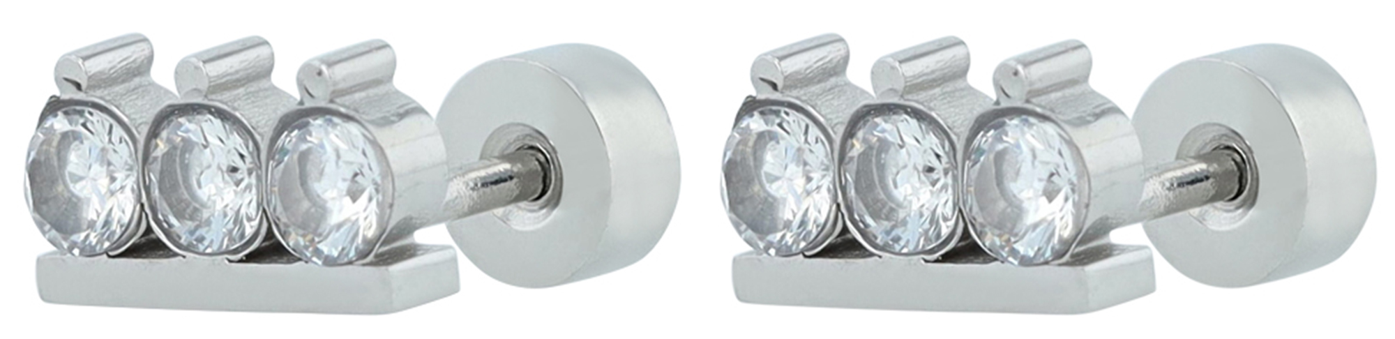 "Suma", Edelstahl Ohrstecker/-piercing, Zirkonia