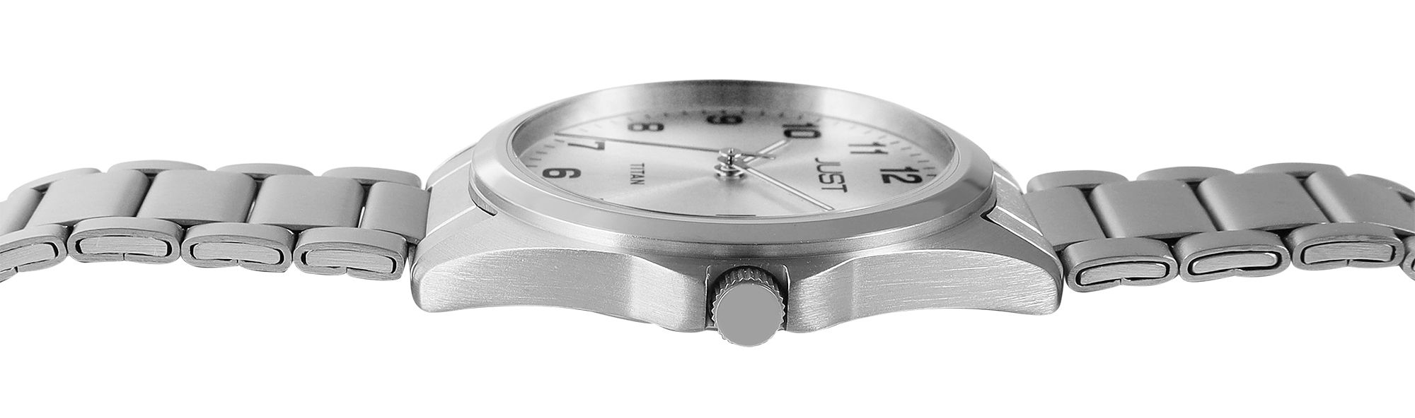 Just Herrenarmbanduhr aus Titan, silberfarben
