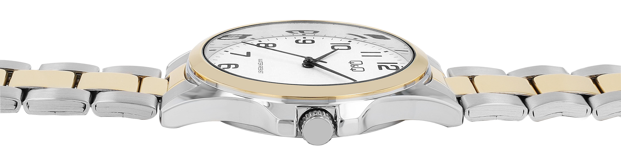 Q&Q Herrenuhr, Edelstahlband, Ø 40 mm, bicolor (silberfarben/ goldfarben)