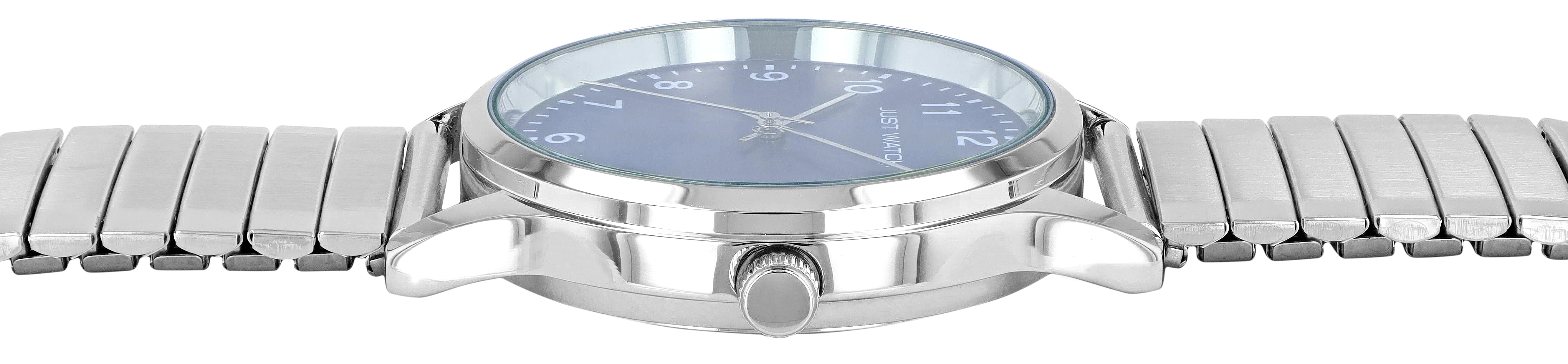 Just Watch "Ferdinand" Herrenuhr Ø 39 mm mit Edelstahl Zugband, silberfarben/ blau