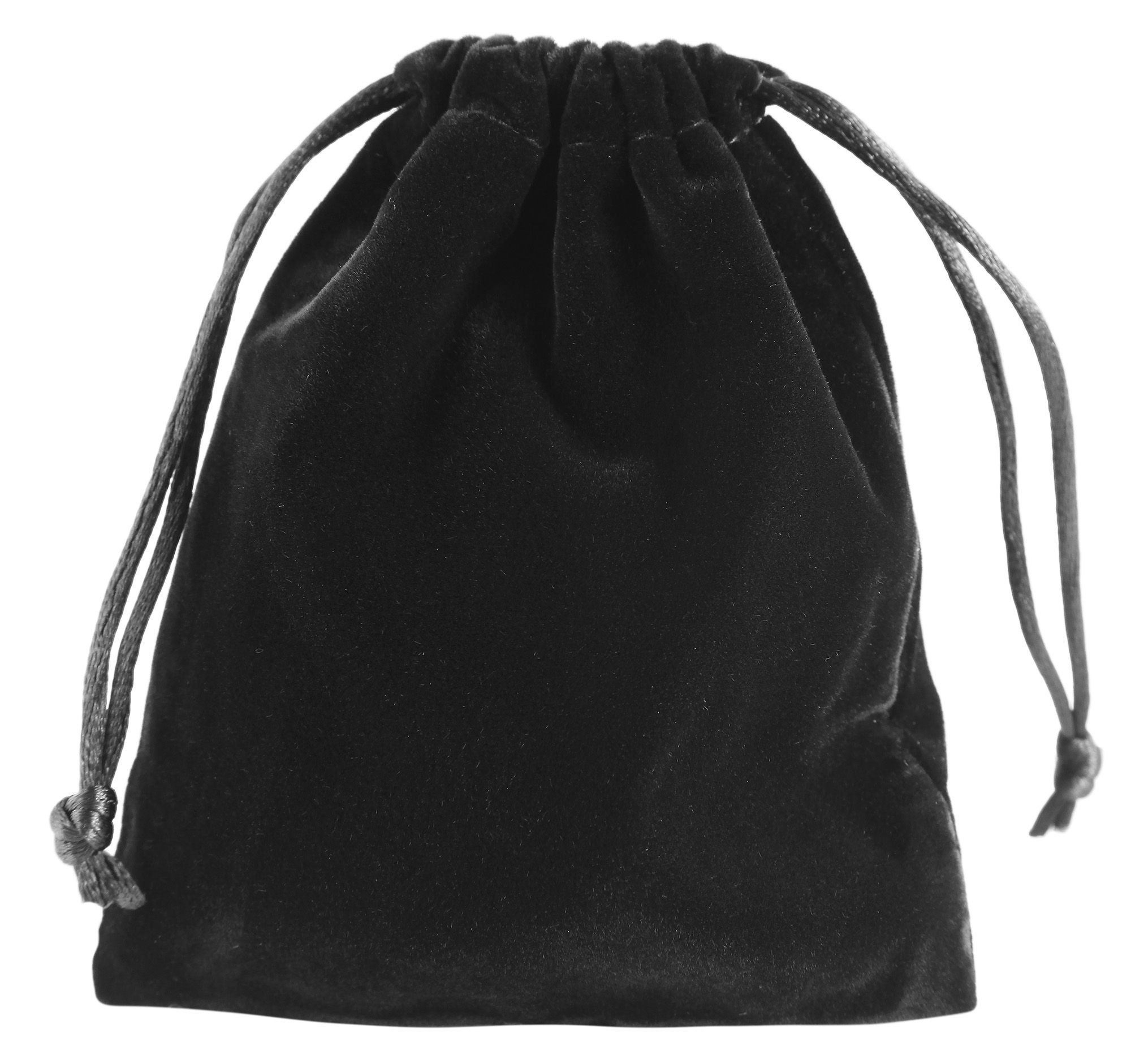 Schmuckbeutel aus Samt, schwarz, 10 x 12 cm, VE 25