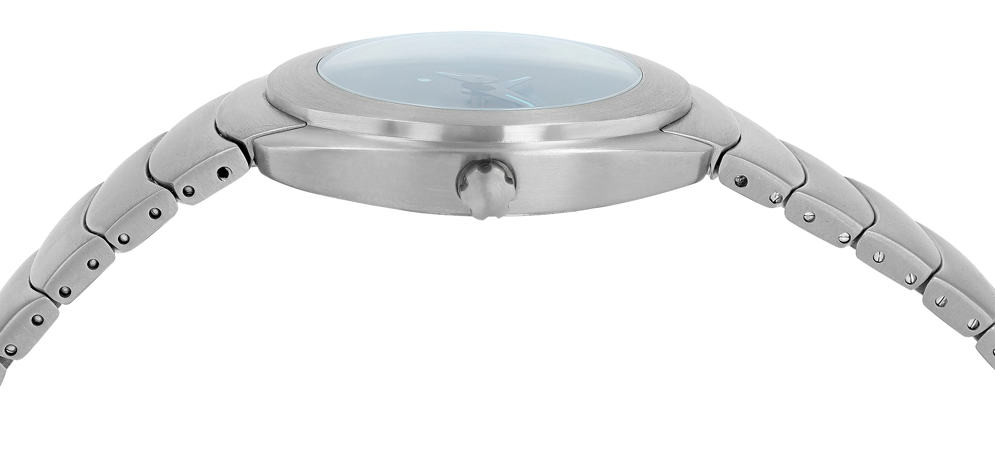 REMREM "SAINT TITANIUM" Damenuhr Ø 34 mm, Titan, silberfarben/ blau