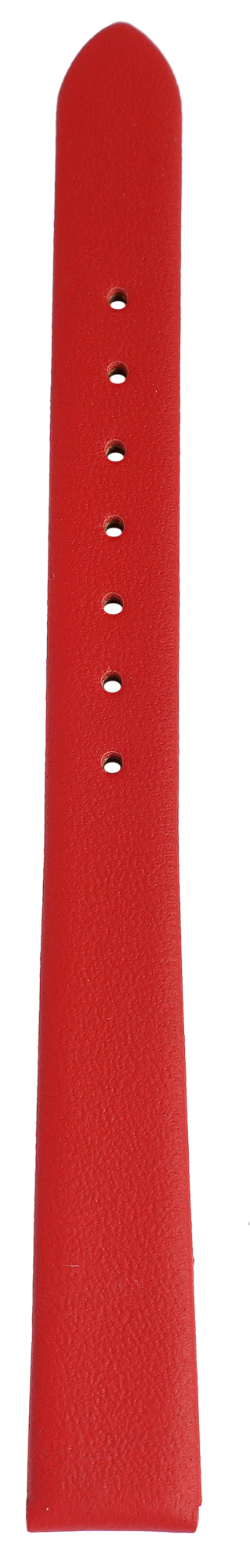 Echtleder-Uhrenarmband, nahtlos, rot, 12 mm