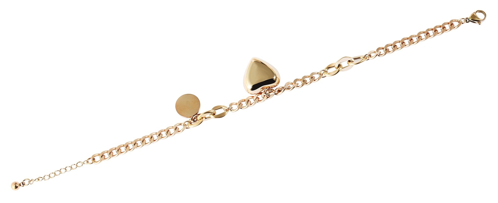 Akzent Armband mit Anhänger aus Edelstahl, gravurfähig, roségoldfarben
