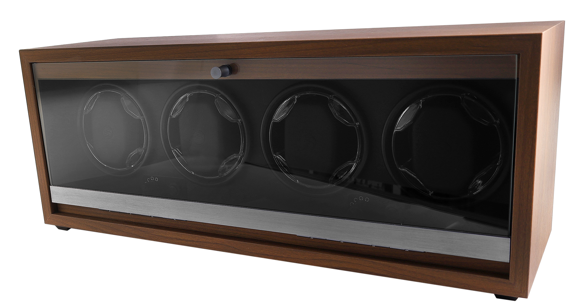 Automatischer Uhrenbeweger für 4 Uhren, LED, USB-DC (Holzoptik)