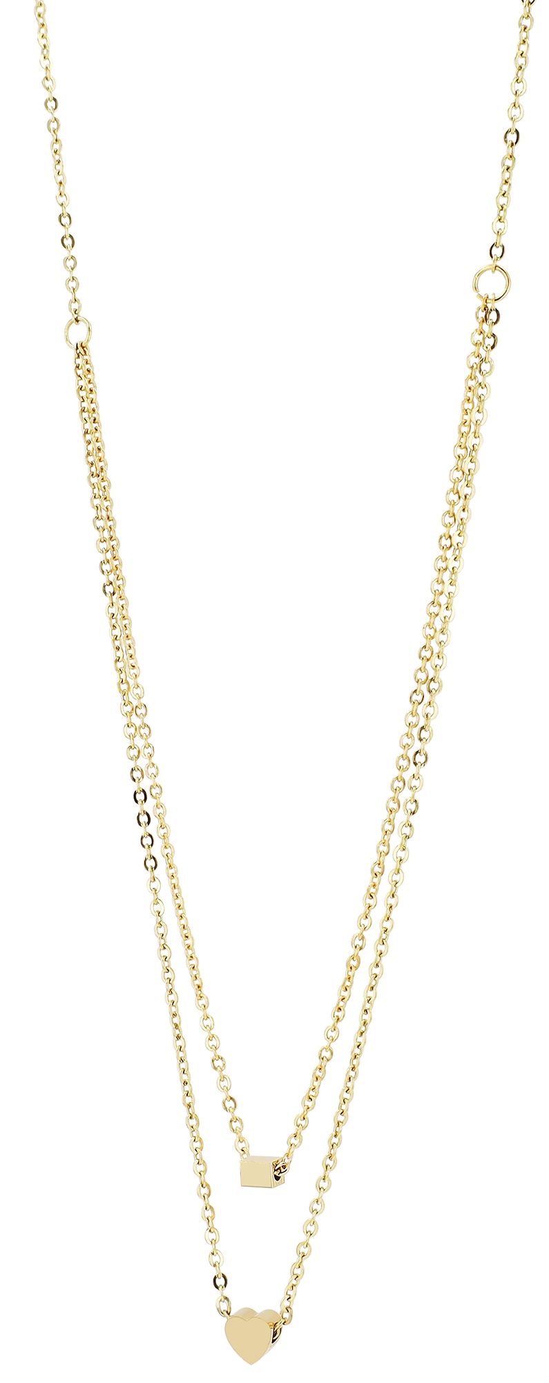 Akzent Schmuckset "Vilda", Layering Kette und Ohrstecker, Edelstahl, goldfarben