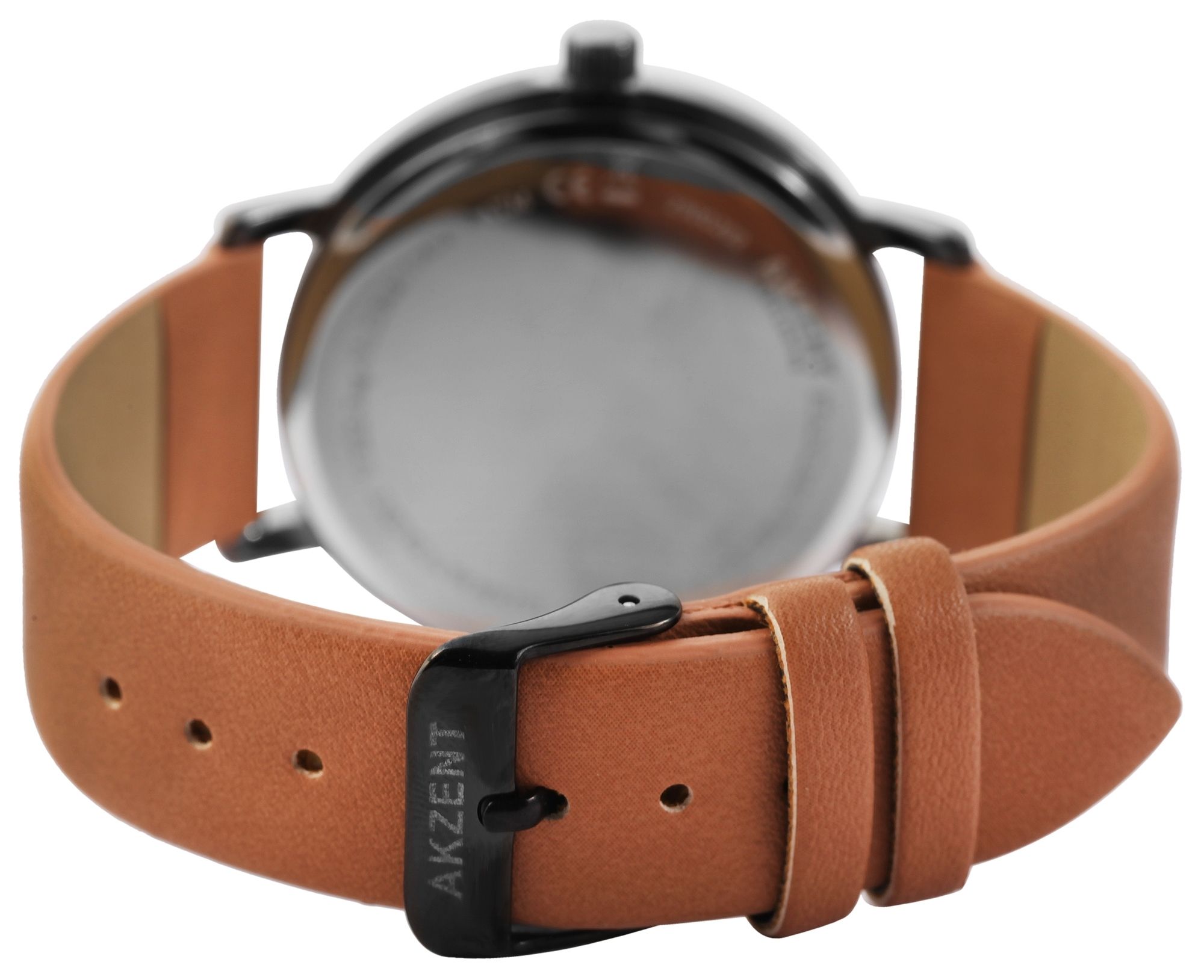 Akzent Exclusive Herrenarmbanduhr mit Lederimitationsarmband