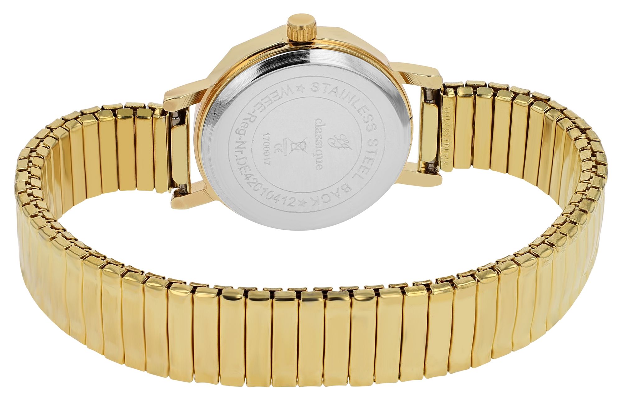 Classique Damenuhr mit Edelstahlzugarmband, goldfarben