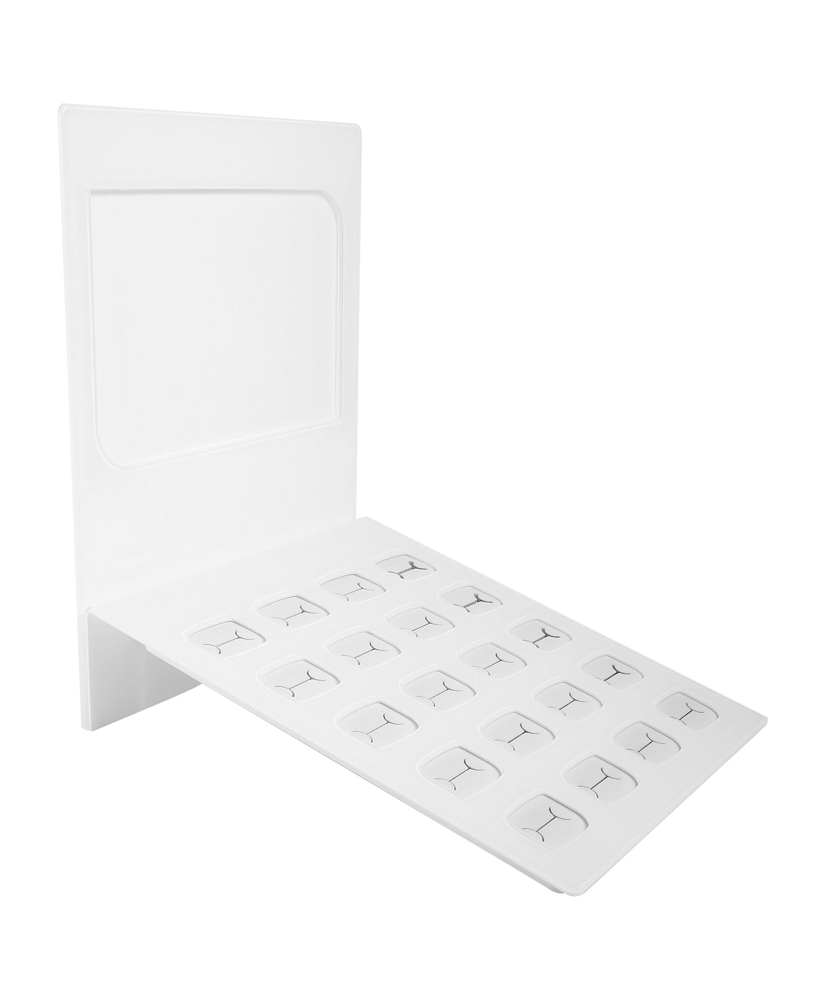 Ringdisplay aus Acryl mit transparentem Werbeaufsteller, weiß