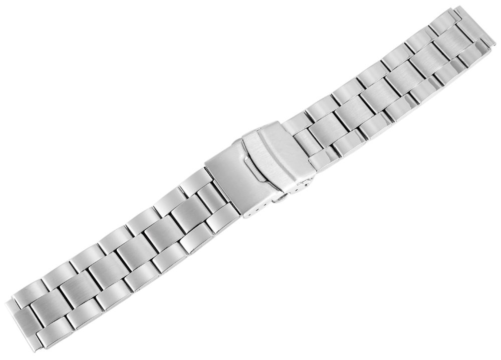 Edelstahl-Uhrenarmband, silberfarben, 18 mm