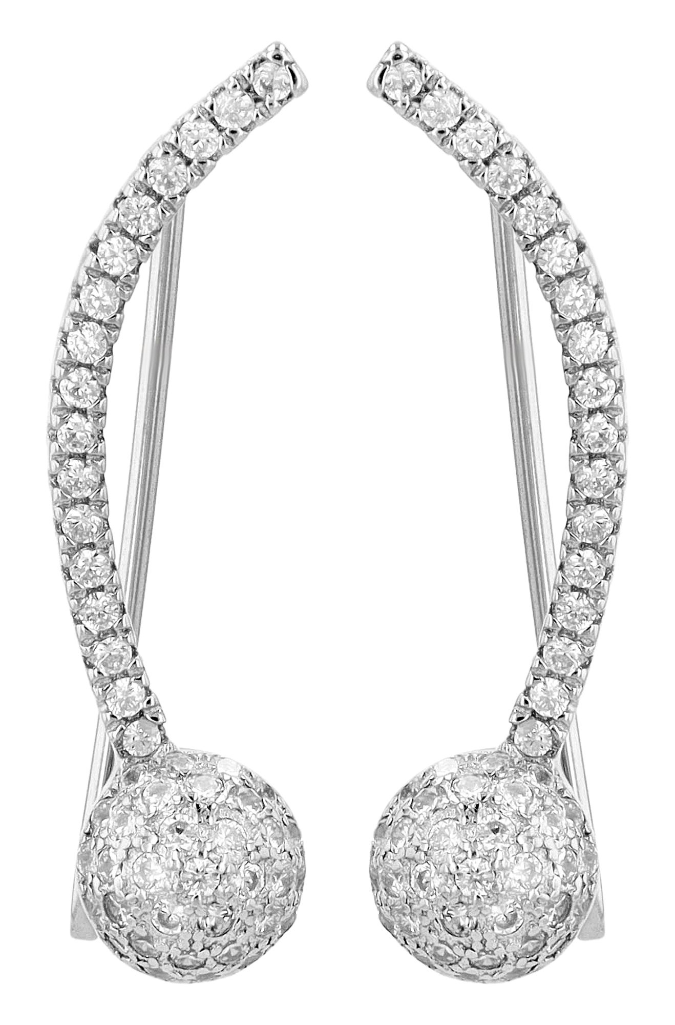 "Aleyna" 925/- Echt Silber Ohrhänger mit Hackenverschluss, Zirkonia, silberfarben rhodiniert