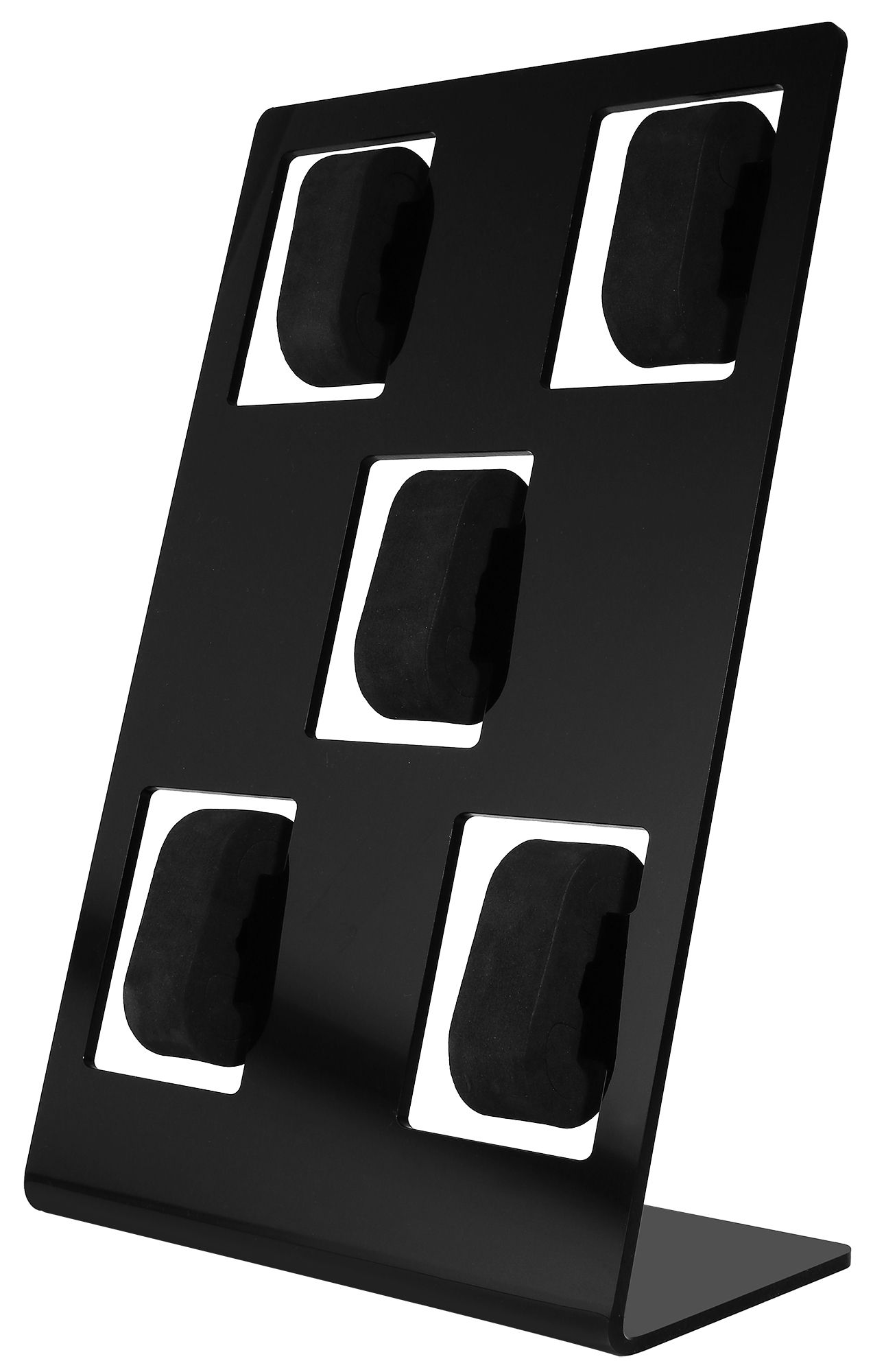 Uhrendisplay für 5 Uhren (Dekoserie Shiny), Kunststoff, 37 cm, schwarz