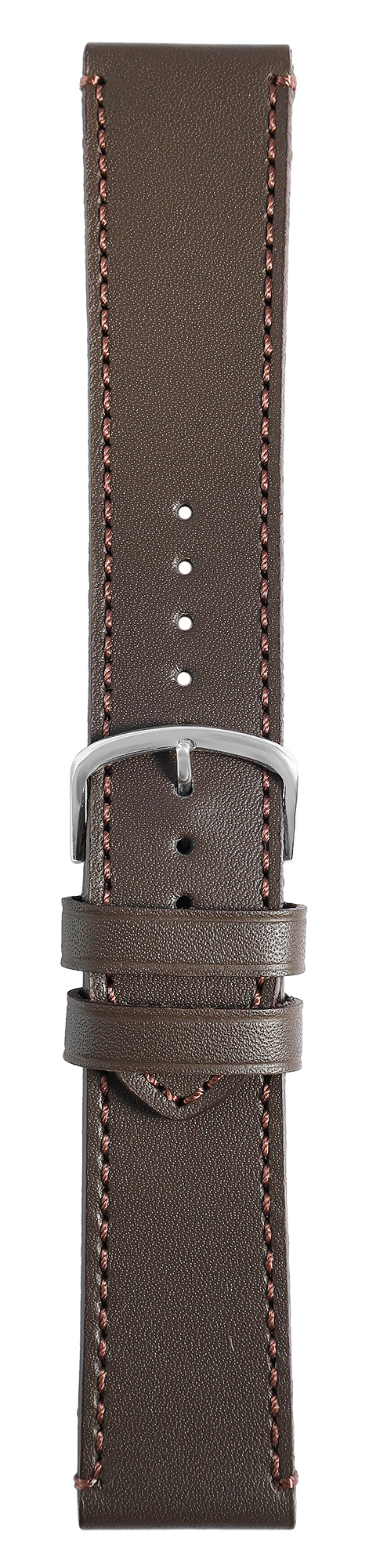 Echtleder-Uhrenarmband, dunkelbraun, 18 mm