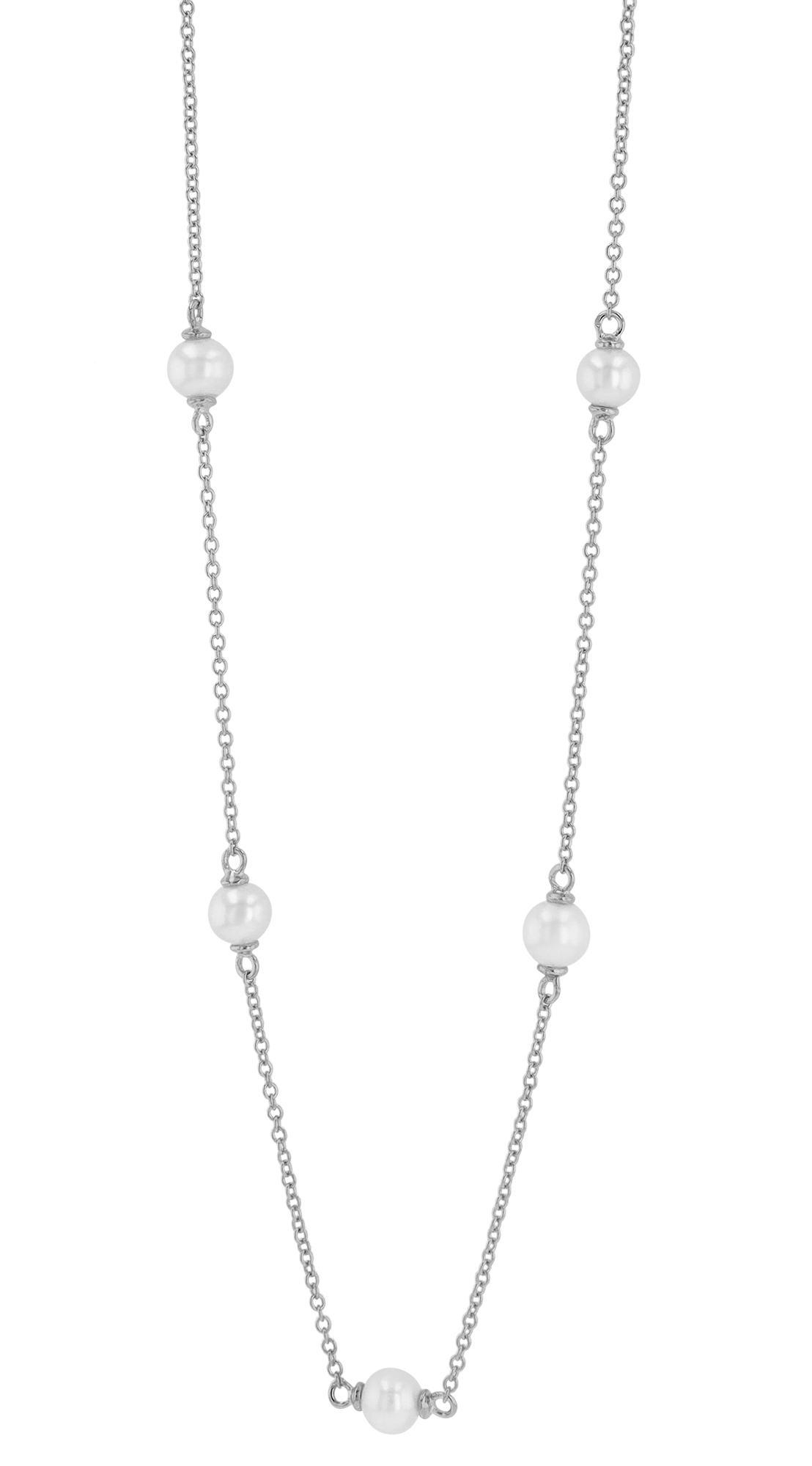 Sif Jakobs Jewellery 925/- Echt Silber Kette mit Perle "Padua Cinque", rhodiniert, 45 cm (kürzbar)