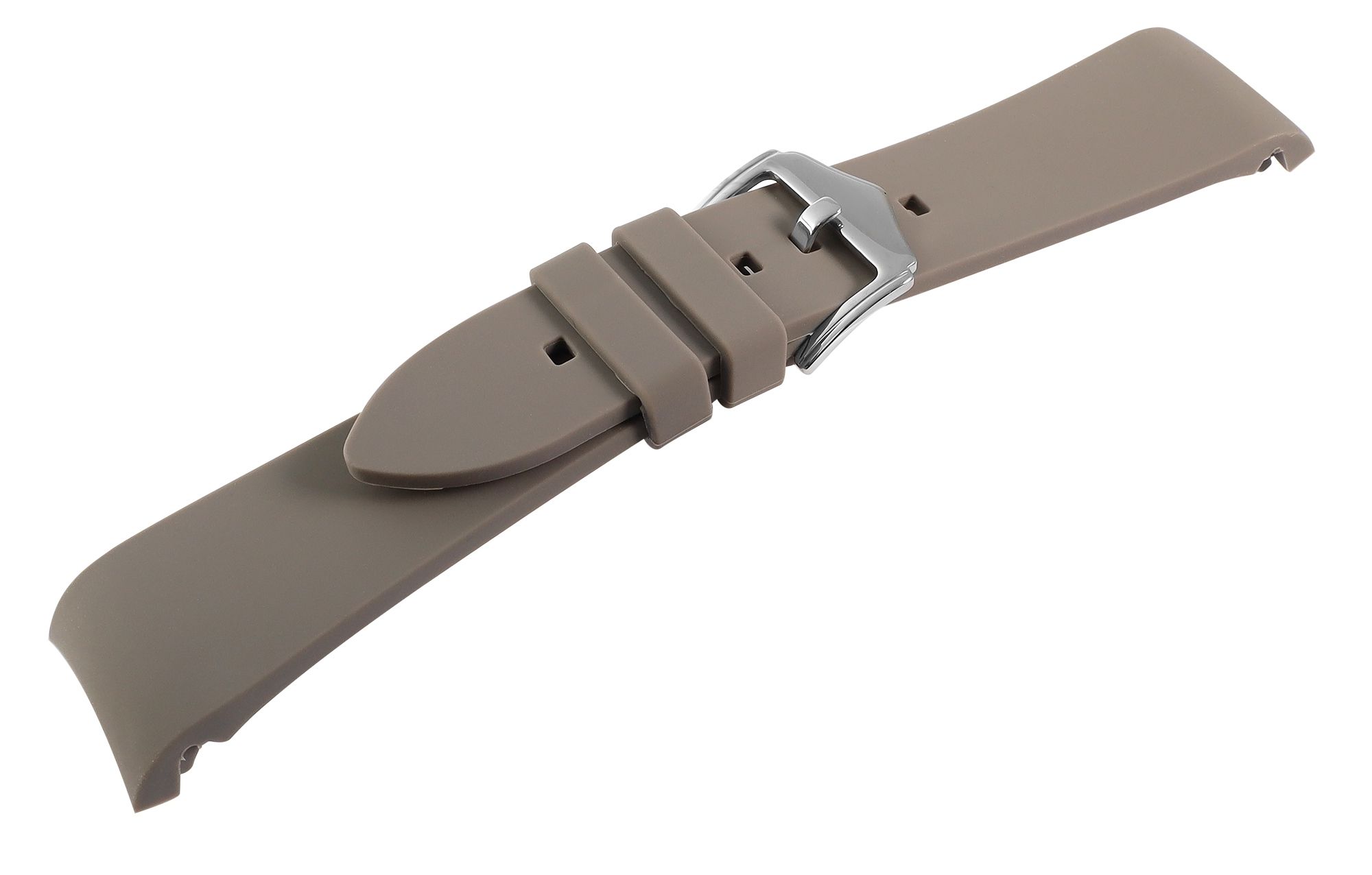 Silikon Uhrenarmband, Dornschließe, grau, 21 mm