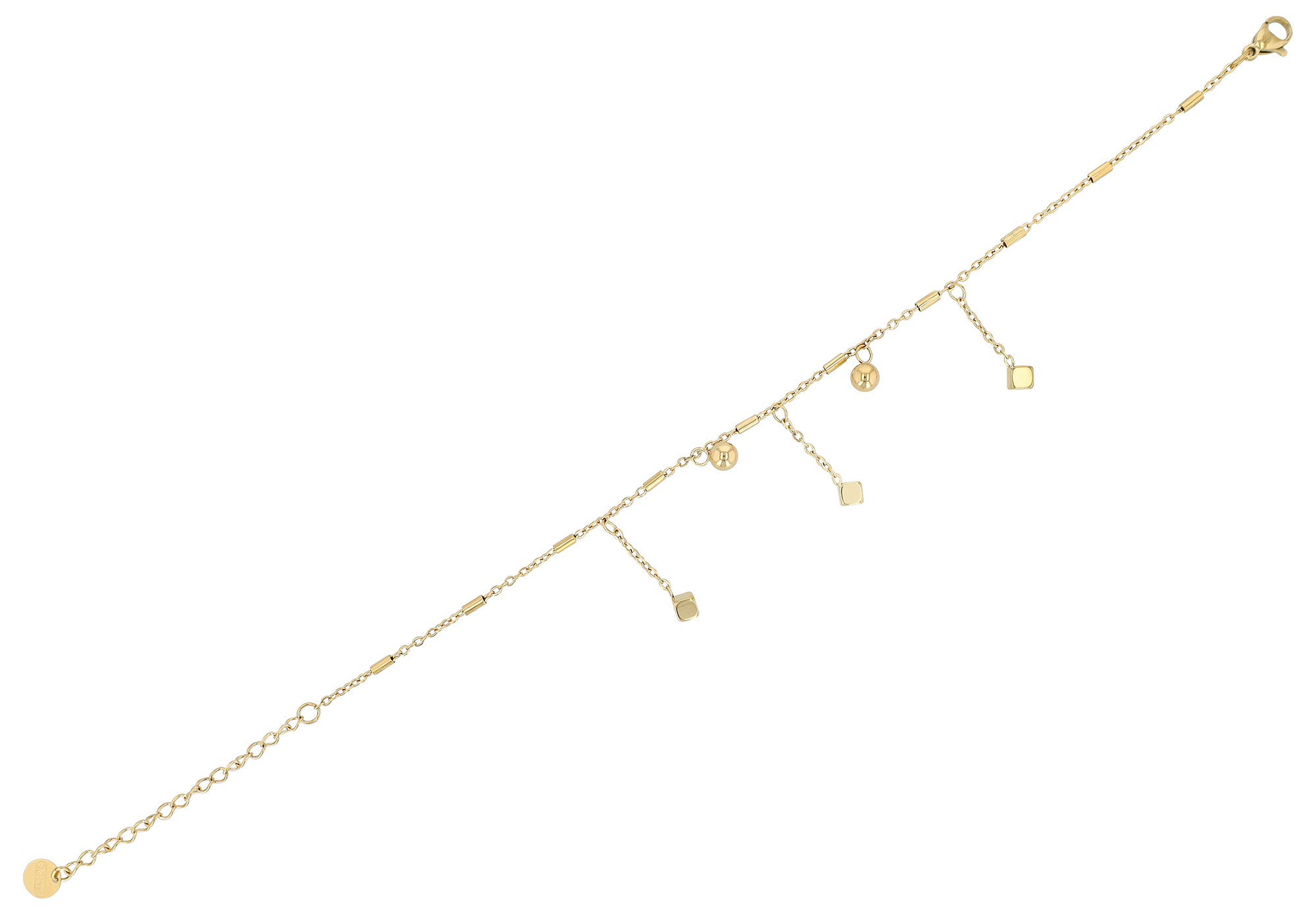 "Dyrken" Fußkette, Edelstahl, 21 + 5 cm, goldfarben