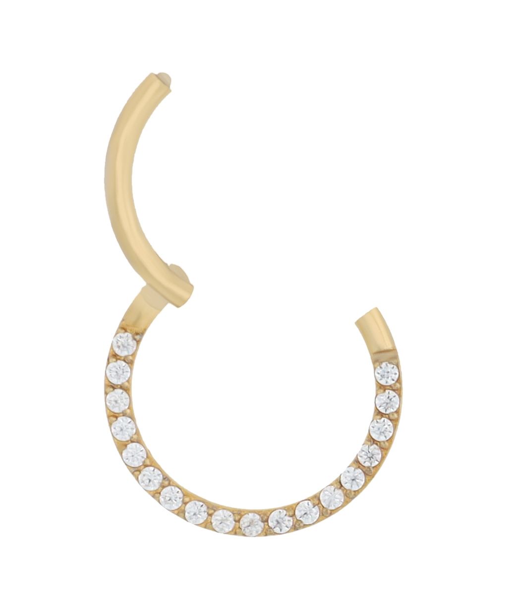 "Lamsana", Edelstahl Nasenpiercing, Simili, goldfarben, Stärke 1,2 mm / Ø 10 mm