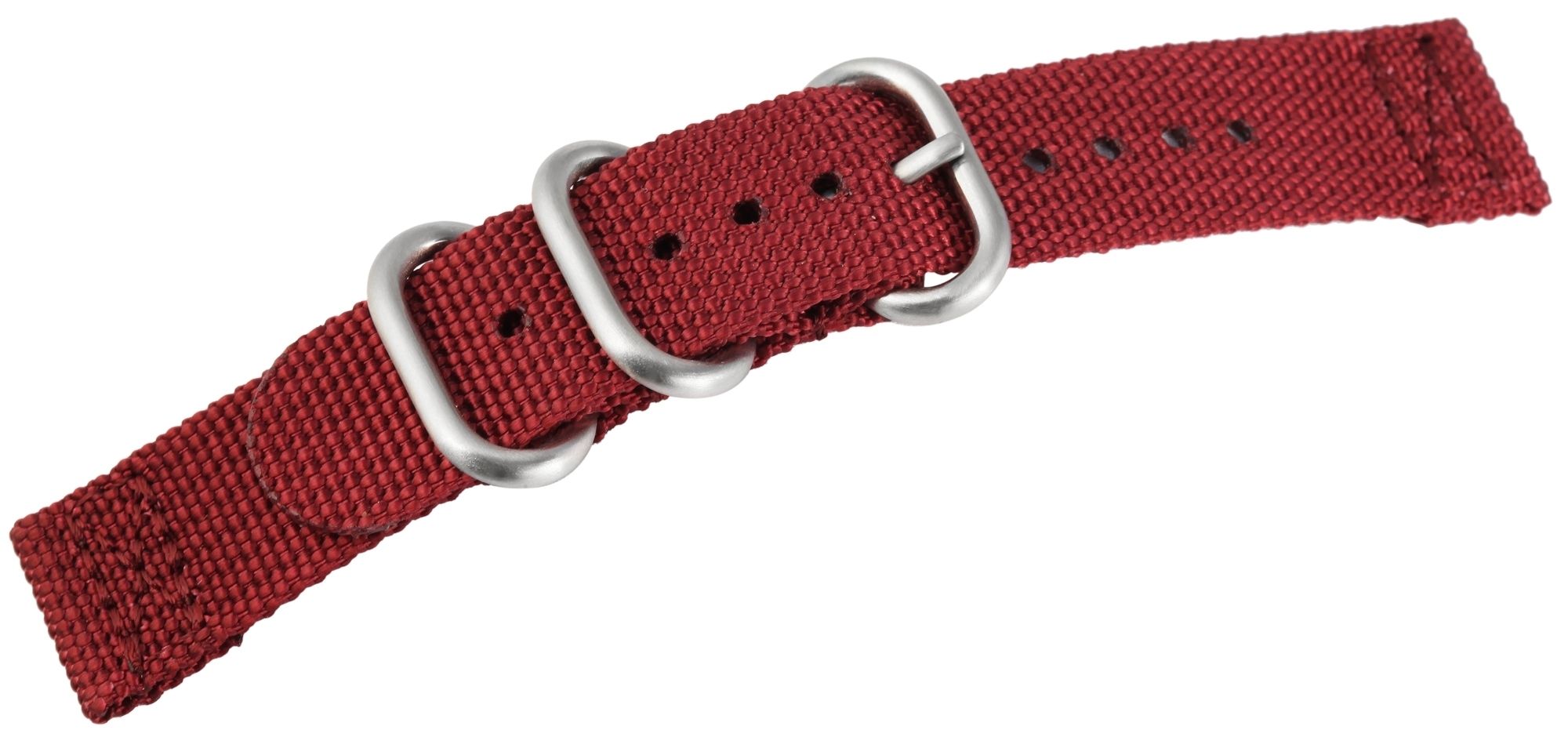 Nylon-Uhrenarmband, dunkelrot, Dornschließe, 20 mm