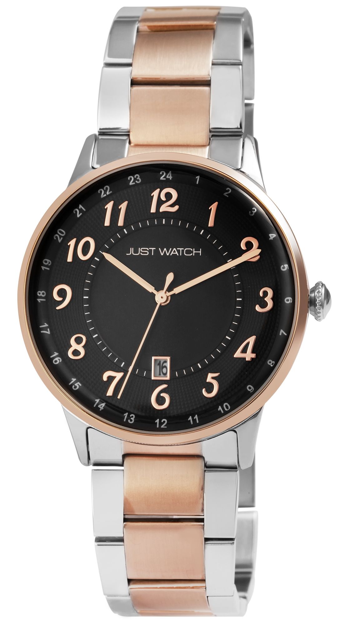 Just Watch Herrenuhr mit Edelstahlarmband, silber- & roségoldfarben