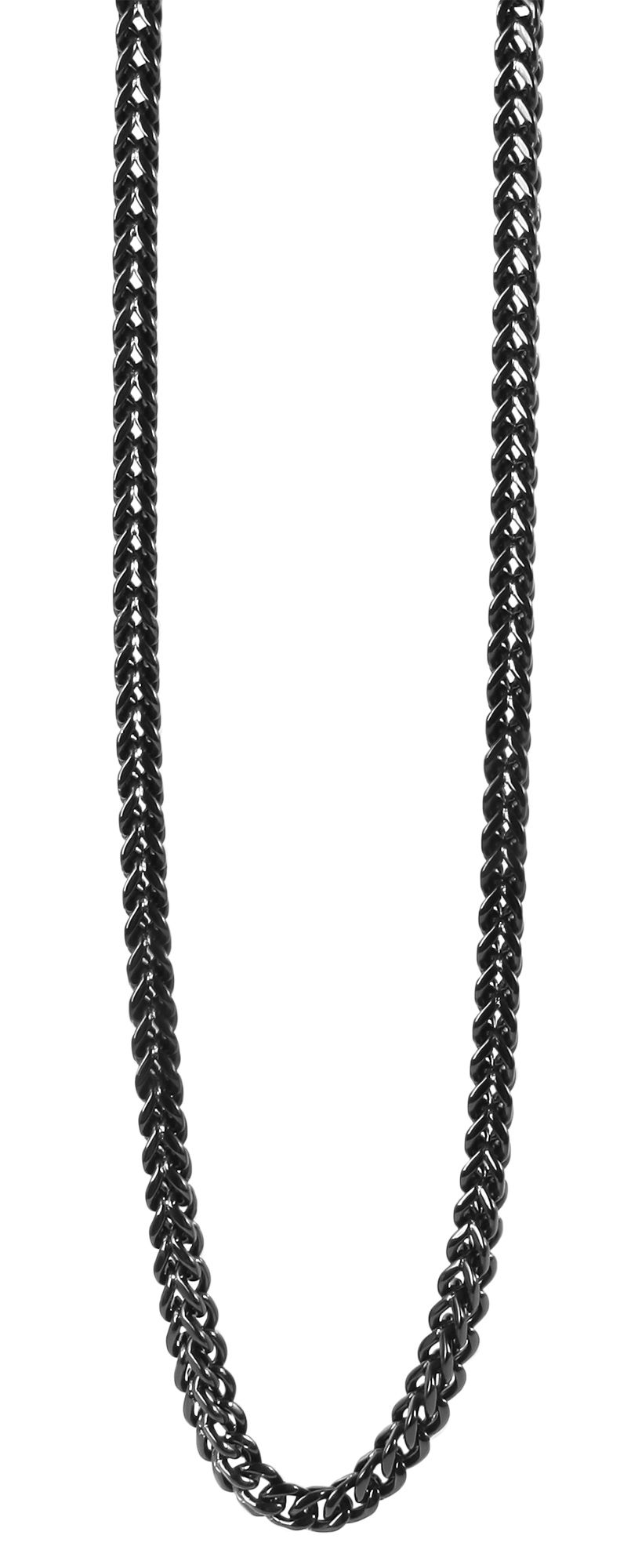 "Andraina" Akzent Vierkant-Francokette aus Edelstahl, schwarz, 70 cm
