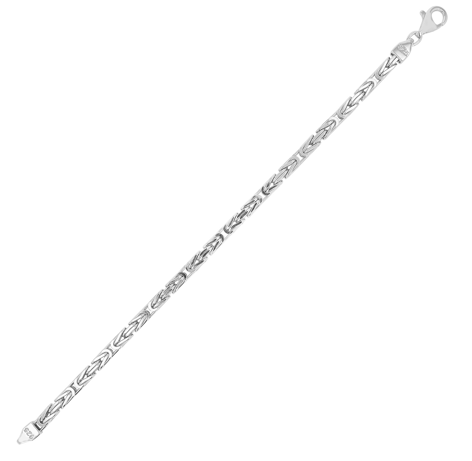 "Nebula" 925/- Echt Silber, Armband/ Königskettenarmband , rhodiniert, 19 cm/ 4mm
