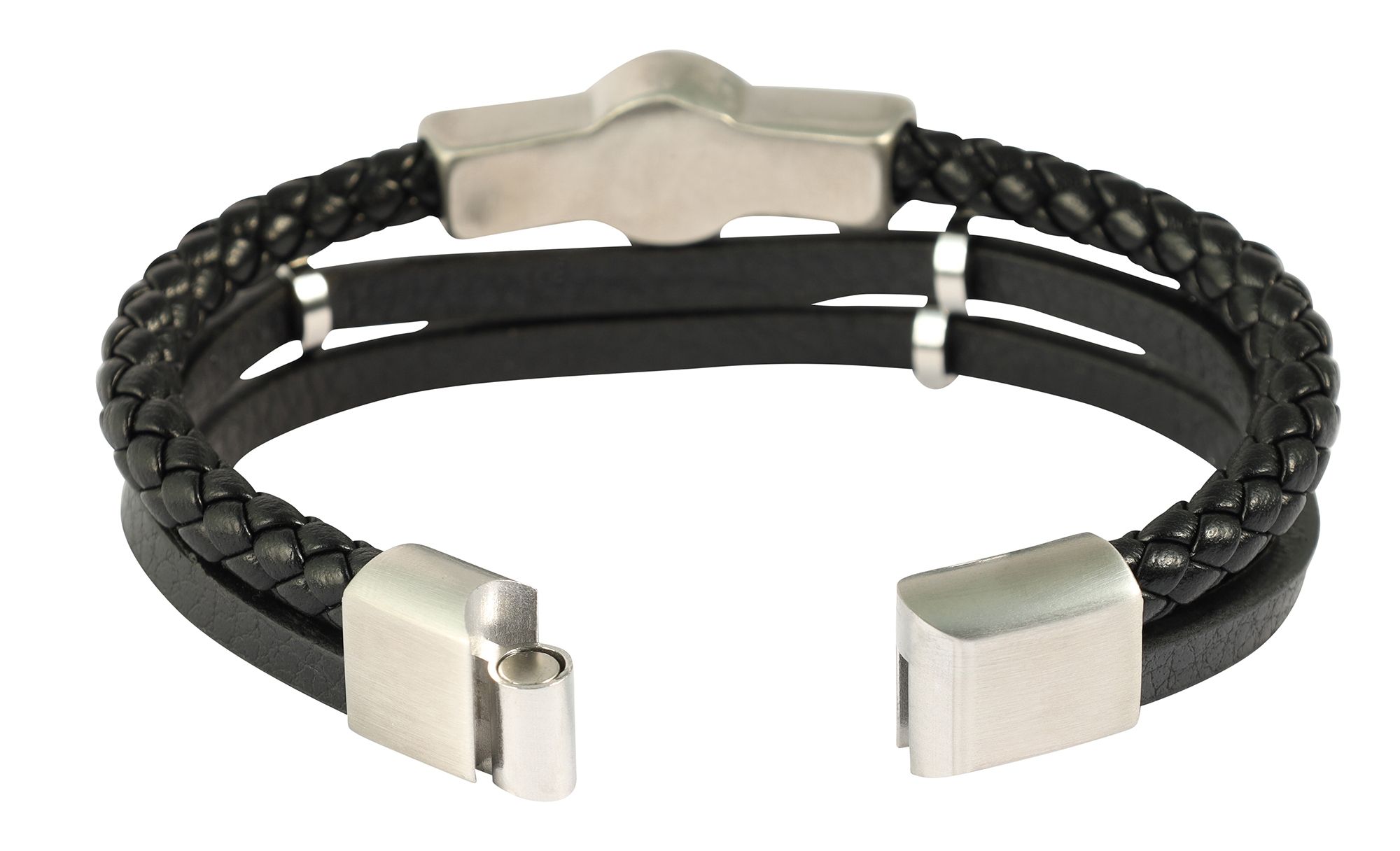"Marin" - Kompass, 19 cm, Armband aus Lederimitat, VE-4