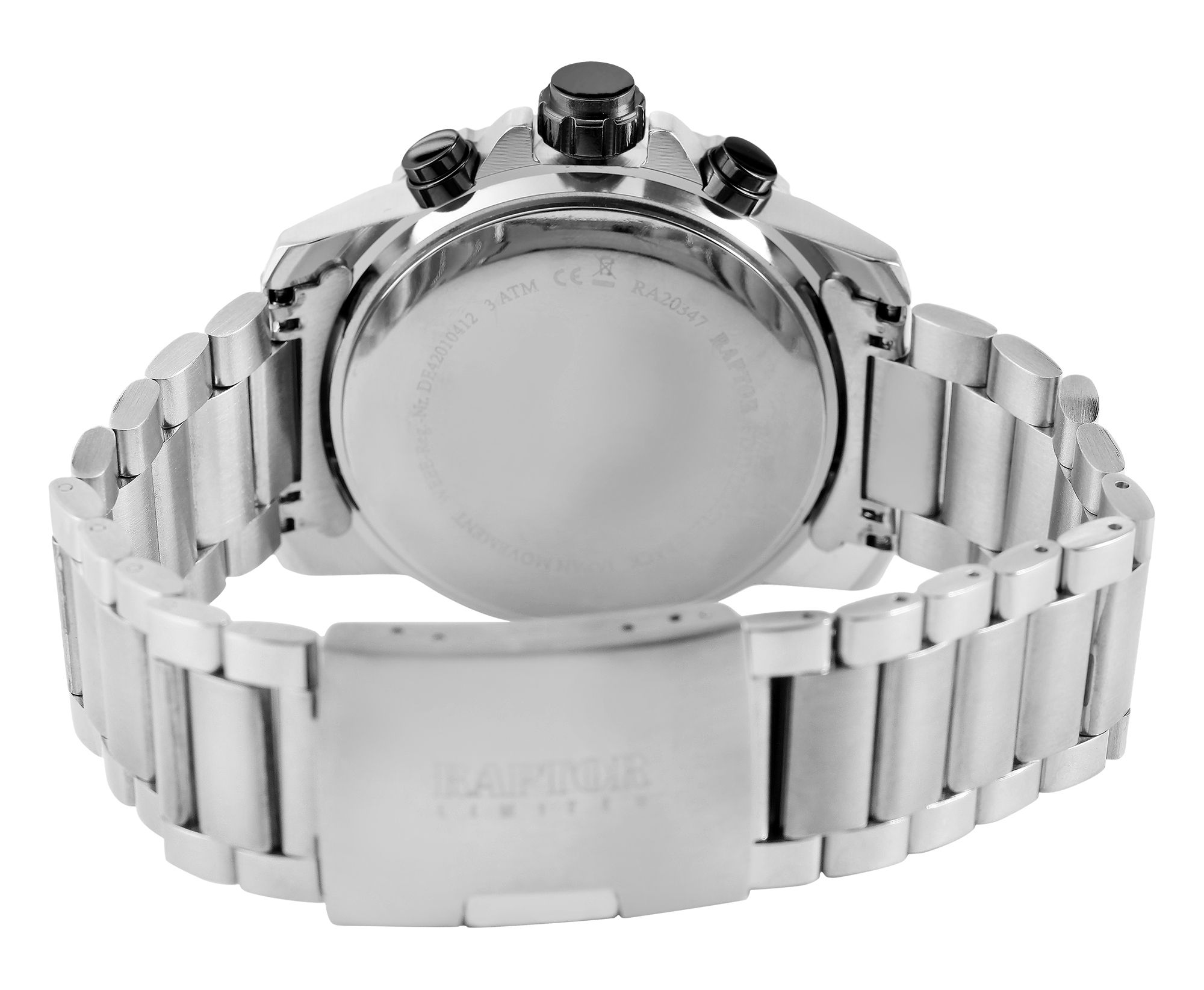 Raptor Limited Herrenchronograph "Soheil" mit Edelstahlarmband, silberfarben/blau